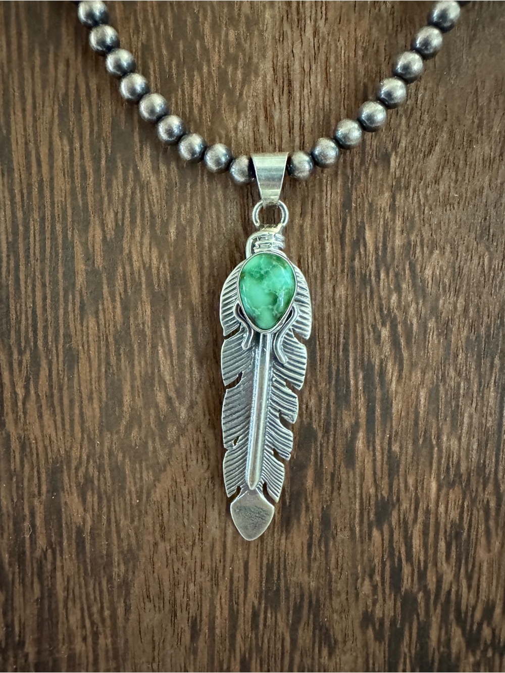 Native Made Sonoran Gold Feather Pendant